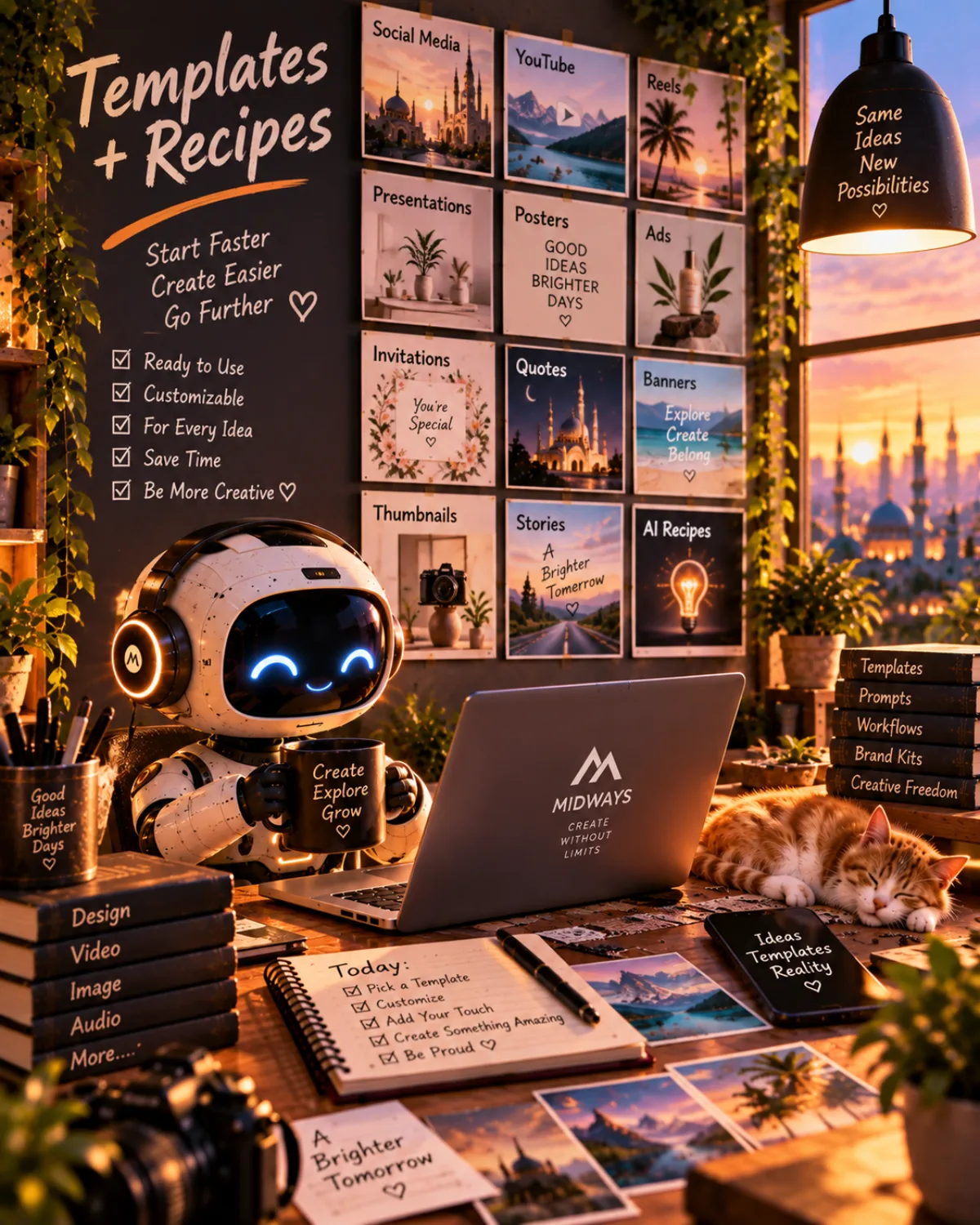Templates and recipes for every idea — social posts, presentations, posters, ads and more